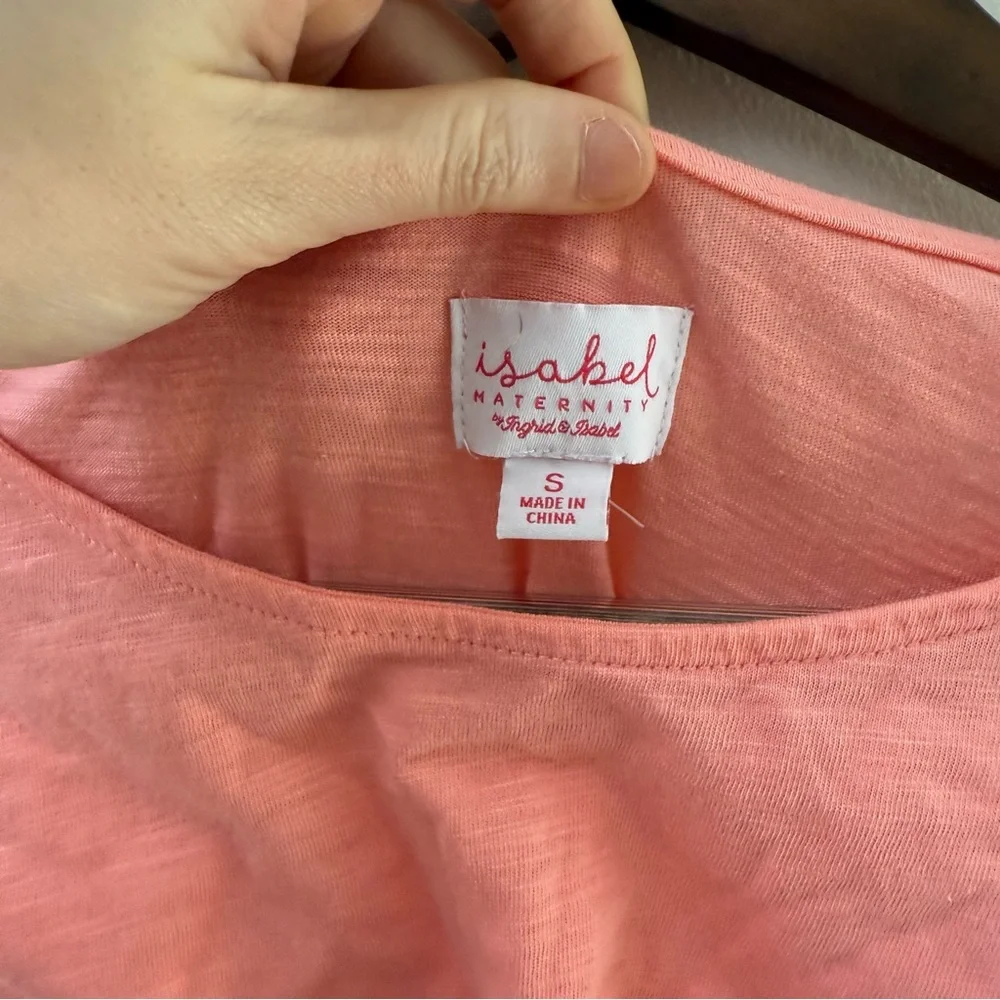 Isabel Maternity Pink Ruffle Sleeve Top - Picture 3 of 7